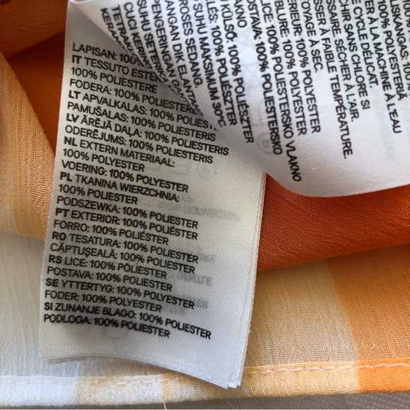 H&M Women’s Size 8 Multicolored Blouse Elastic Chiffon Shirt Spaghetti Straps - Picture 8 of 16